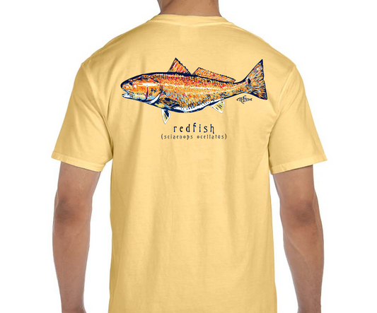 Phins Redfish on Yellow Tee